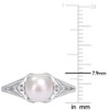EVERLY JEWELRY |Sterling Silver 0.02 CT TW Diamond 7 - 7.5 MM Black Freshwater Cultured Pearl Fashion Ring - 4 of 4