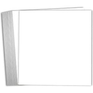 Hamilco 6x6 White Scrapbook Cardstock Paper 65lb Cover 100 Pack - 1 of 4