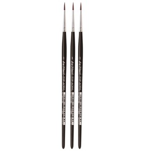 da Vinci TOP-ACRYL Red-Brown Brush, Synthetic, Acrylic & Oil, Round, Series 7785K, Size 1, Pack of 3 - 1 of 3