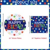DYLIVeS Colorful Dots Birthday Party Plates and Napkins Set,Rainbow Polka Dots Birthday Party Decorations Disposable Tableware Set Rainbow Dots - 2 of 4