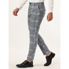 Lars Amadeus Men's Plaid Casual Slim Fit Flat Front Checked Printed Business Trousers - 2 of 4