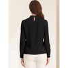 Allegra K Women's Business Casual Stand Collar Chiffon Long Sleeve Blouse - 3 of 4