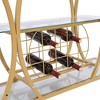 44.09INCH,Bar Cart Kitchen Bar&Serving Cart for Home with Wheels 3 -Tier Storage Shelves,Golden - 3 of 4
