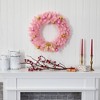 Nearly Natural 24" Pre-lit LED Pine Artificial Christmas Wreath Pink with Warm White Lights - image 4 of 4