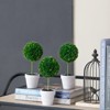 DSVIMOY Mini Faux Topiaries in Cream Pot, Faux Cacti Plants for Home Garden Office Store Decoration, Green, 10.6"*3.5"*9.5" - 3 of 4