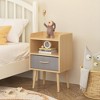 NicBex Set of 1/2 Nightstand with Collapsible Fabric Drawer,2-Tier Storage End Table with Open Shelves for Bedroom,Living Room - 2 of 4