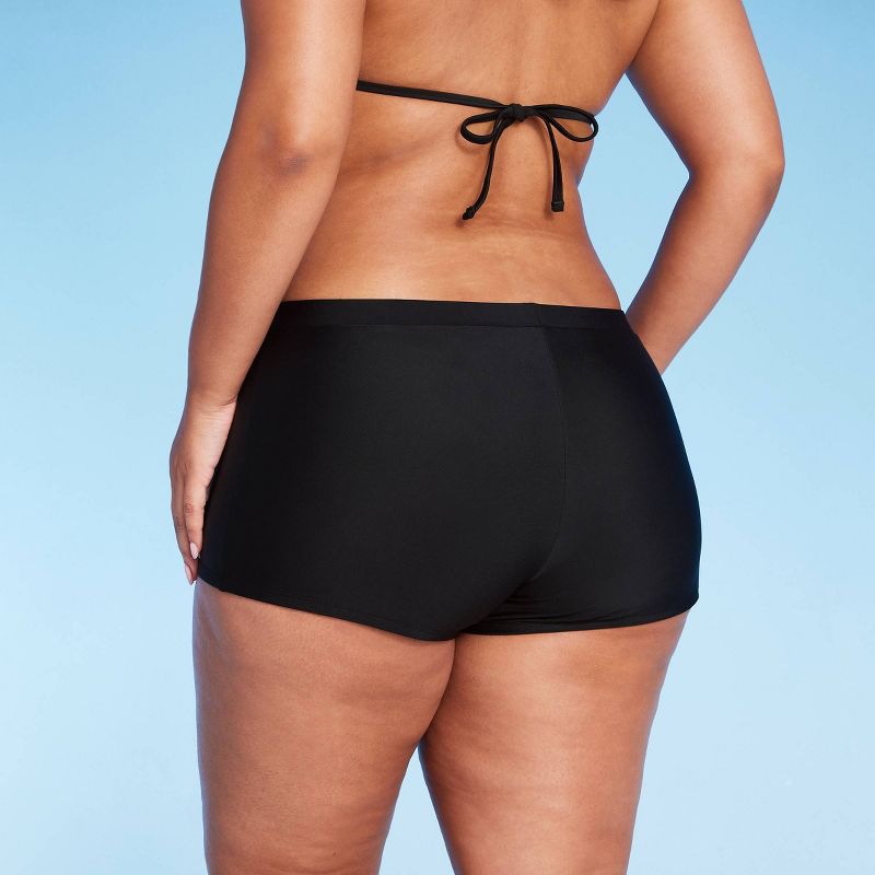 Women&#39;s Low-Rise Boyshorts Bikini Bottom - Wild Fable&#8482; Black, 6 of 7