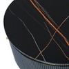 Sapphtopaz Modern Coffee Table Round End Table with 2 Large Storage Drawers and Golden Legs Dining Table, Coffee Tables for Living Room - 4 of 4