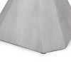 Okak Modern Concrete Outdoor Side Table, LightWeight Geometric End Tables, Decorative Garden Stools for Indoor Outdoor, Patio Accent Table, Natural - 3 of 4