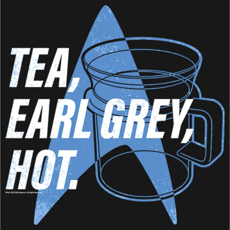 Men's Star Trek: The Next Generation Cup Of Tea Earl Grey Hot, Captain Picard Long Sleeve Shirt, 2 of 5