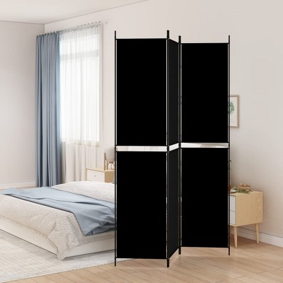 VidaXL 3-Panel Room Divider Black 59.1 in.x86.6 in. Fabric