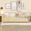 KWPZQEB Twin Size Floor Bed Frame with Safety Guardrails & Book Rack, Wood Floor Bed with Fence, Montessori Floor Beds for Girls and Boys - 3 of 4