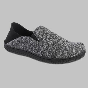 Isotoner Men's Miles Sport Knit Closed Back Slippers - Black - 1 of 4