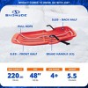 Snow Joe Plastic Snow Sled, Durable 48 Inch Sledding Toboggan Board with Handles and Rope for Winter Sports and Recreation, Red - 3 of 4