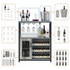 3-Tier Wine Bar Cabinet with Detachable Wine Rack and Storage Space - 4 of 4
