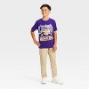 Boys' Los Angeles Lakers Oversized Short Sleeve Graphic T-Shirt - Purple - 4 of 4