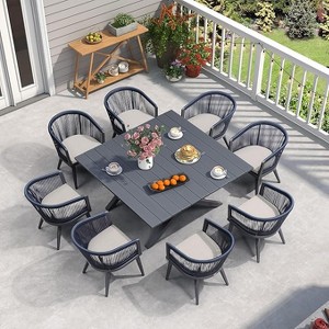 PURPLE LEAF Patio Dining Set All-Weather Wicker Aluminium Outdoor Table and Chairs Set for Backyard Decor Kitchen Modern Furniture Set - 1 of 4