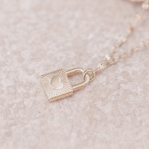 Love Locked Necklace in Gold, Rose Gold, Silver - Honeycat - 1 of 4