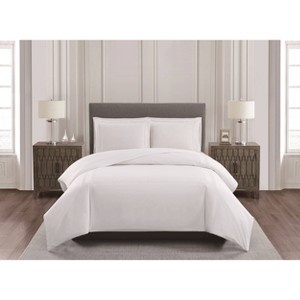 3pc Queen Bristol Embroidered Comforter Set White - Charisma: 300 Thread Count, Cotton Sateen, Includes Shams - 1 of 4