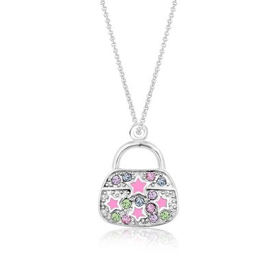 Chanteur Hypoallergenic Kids Jewelry Accessories Bag Star Crystal White Gold Palladium Plating Necklace Pendant