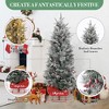 2-Pack 4.5 FT Prelit Artificial Snow Flocked Xmas Tree, Battery Operated Small Christmas Tree with Lights, Timer & Sleigh Ride Base - 2 of 4