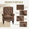 Sapphtopaz Accent Chair Wood Frame Lounge Armchair with Wood Legs Nailhead Decoration for Living Room, Bedroom, Office, Indoor - 3 of 4