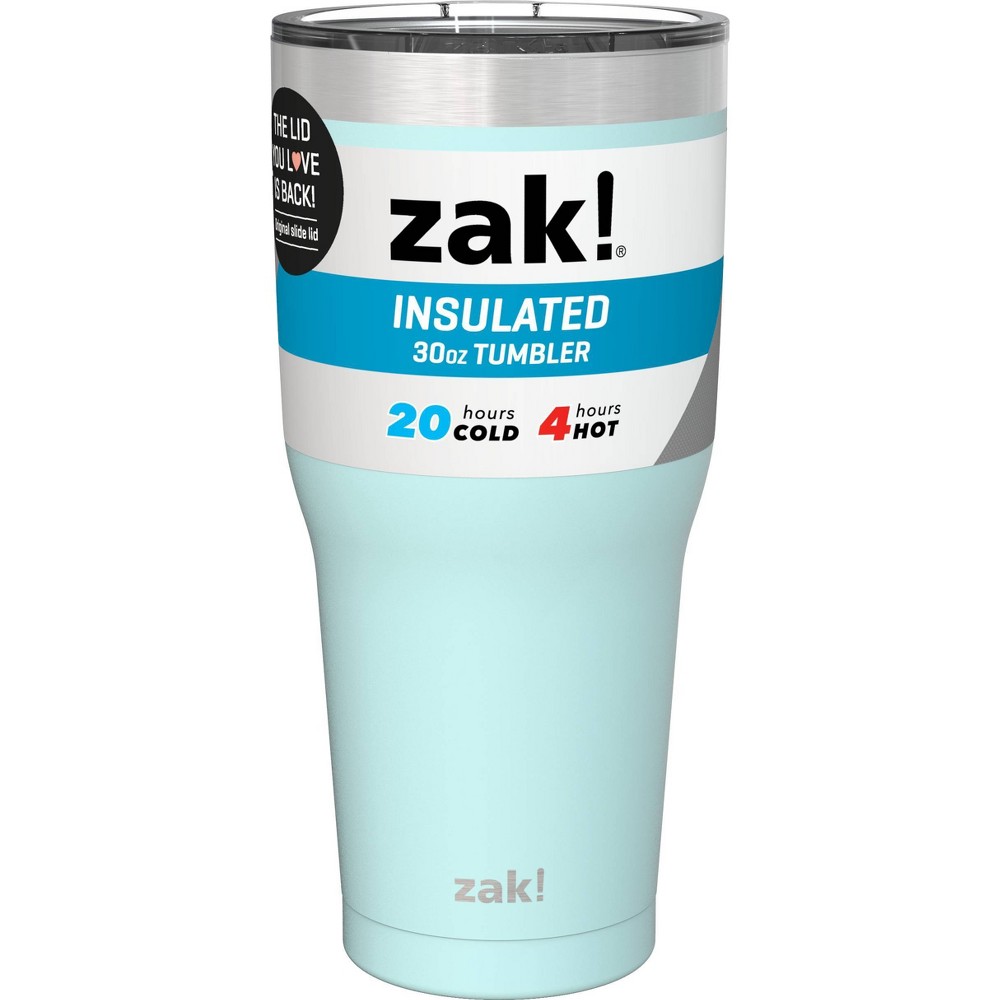 Zak! Designs 30oz Double Wall Stainless Steel Cascadia Tumbler - Aqua Blue