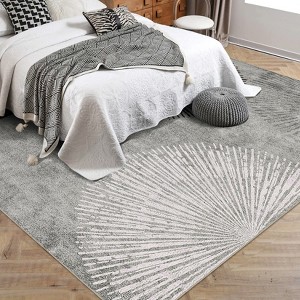 Garvee Modern Abstract Area Rug - Washable Low Pile Non-Slip, Non-Shedding Soft Carpet - 1 of 4
