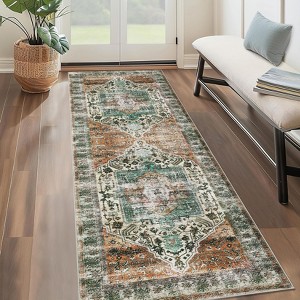 Area Rug Vintage Distressed Rug Machine Washable Rugs for Living Room Bedroom - 1 of 4