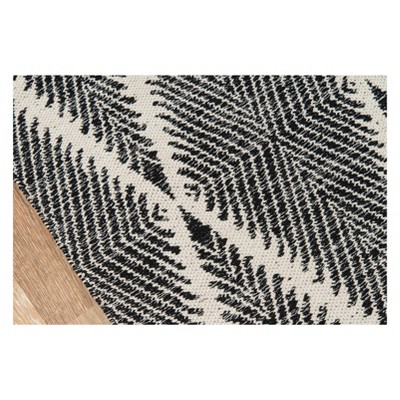 Handmade Black and Gray Diamond Geometric Rectangle Rug 6' x 9'