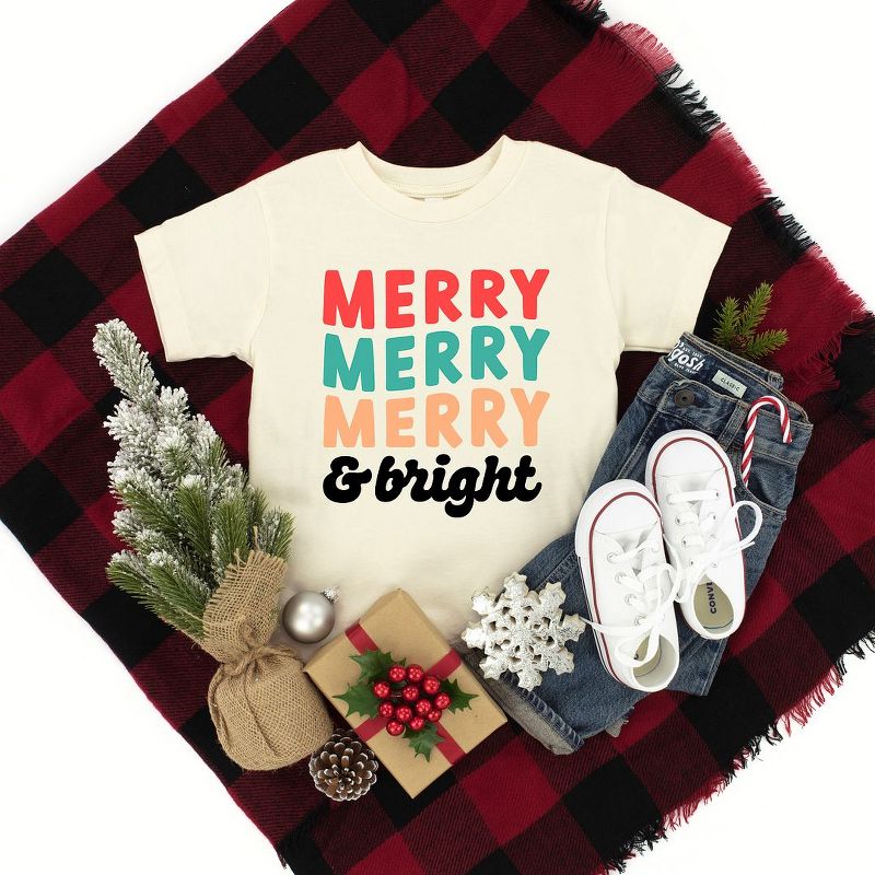 The Juniper Shop Merry And Bright Stacked Toddler Short Sleeve Tee, 2 of 3