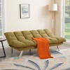 67.3" Corduroy Futon Sofa Bed, Modern Convertible Sleeper with 3-Position Adjustable Backrest, 67.3"x33.9"x29.5"H - 2 of 4
