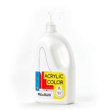 MEEDEN White Acrylic Paint, Extra-Large 2L /67 oz Non-Toxic Rich Pigments Colors, Great-Value White Paint Perfect for Acrylic Poured Paintings