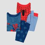 Toddler Boys' 4pc Marvel Spider-Man Cosplay Snug Fit Pajama Set - Red
