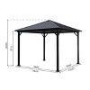 GDFStudio Warrin Outdoor 10' x 10' Aluminum Hardtop Gazebo with Netting - 3 of 4