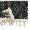 Saro Lifestyle Boho Leather Chindi Fringed Table Runner, Black, 16"x72" - 2 of 3