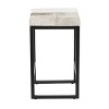 Industrial Cowhide and Metal Counter Height Barstool Gray - Olivia & May - 3 of 4