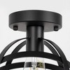YANSUN Black Spherical Ceiling Light Fixture, Vintage Semi-Flush Mount Ceiling Light for Hallway Stairway Porch Bedroom Kitchen - 4 of 4