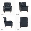 Set of 2 Justine Transitiona Wooden Upholstery Genuine Leather Recliner with Nailhead Trim for Living Room and Bedroom  | ARTFUL LIVING DESIGN - 3 of 4