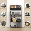 HDZNVF Record Player Stand With Vinyl Storage, 3 Tier Vinyl Records Display Turntable Shelf Holds Up To 400 Albums Brown - 3 of 4