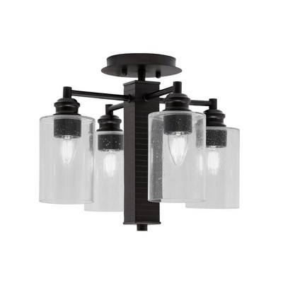 Toltec Lighting Edge 4 - Light Flush Mount in  Espresso with 4" Clear Bubble Shade