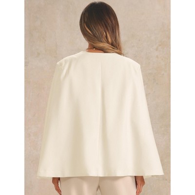 Женские пиджаки Allegra K Women's Cape Sleeve Long Sleeve Open Front Blazer Small White — фото 3