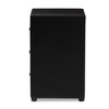 Tessa Faux Leather Upholstered 3 Drawer Nightstand Black - Baxton Studio - 3 of 4