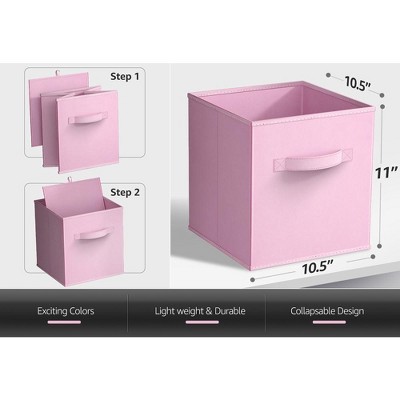 Multi-Color Fabric Collapsible Storage Cubes for Kids, 6-Pack
