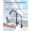 VEVOR Stainless Steel Faucet,Lead-Free Water Purifier Faucets,Reverse Osmosis Faucet with Solid Brass Valve, High Arch Drinking Water Faucets, Black - 3 of 4