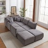NicBex Couches for Living Room Multi-Module Combination Style  Minimalist Corduroy Upholstered Sofa with 2 Cushions and Charging Ports - 2 of 4