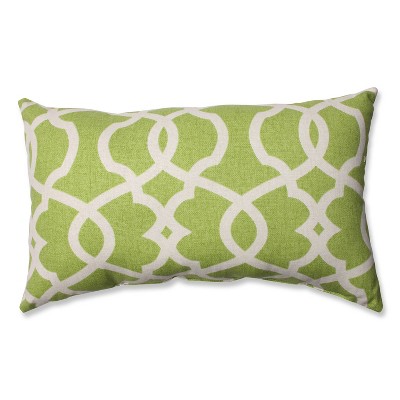11.5"x18.5" Emory Lumbar Throw Pillow Green - Pillow Perfect: Damask Pattern, Indoor Use, Weather-Resistant
