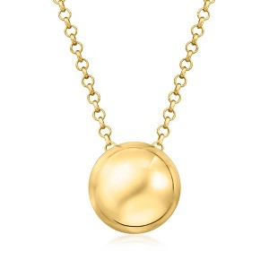 Ross-Simons Italian 18kt Gold Over Sterling Rolo-Chain Bead Necklace Size 18 - 1 of 3