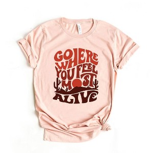 Simply Sage Market Women's Go Where You Feel Most Alive Desert Heart Short Sleeve Graphic Tee - 1 of 3