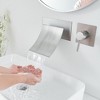 BWE Single Handle Wall Mount Spout Waterfall Bathroom Faucet in Brushed Nickel - 4 of 4